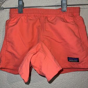 Patagonia Girls Nylon Pull On Shorts Size Small Orange